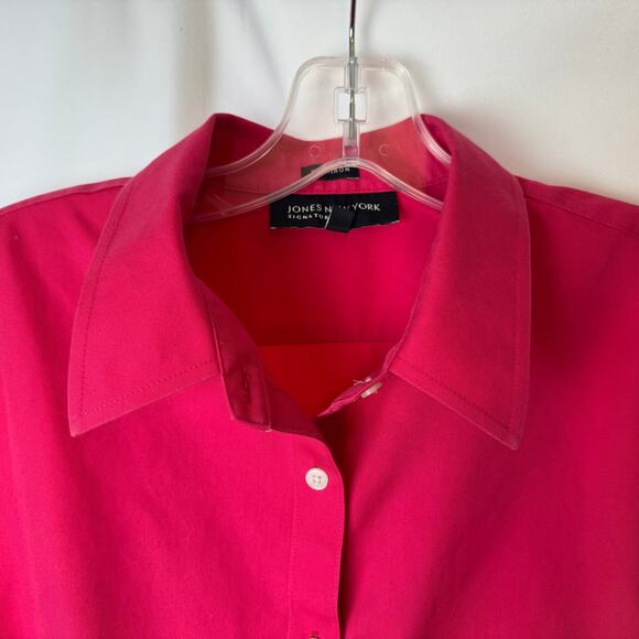 Jones New York Signature Non-Iron Shirt Fuchsia Pink Size Large - Picture 4 of 8